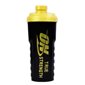 ON 700ML Protein Powder Shaker Bottle With Mixing Grid BPA-Free, Black & Yellow