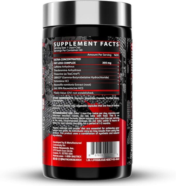 ⁦Nutrex Research Lipo-6 Black Ultra Concentrate⁩ - الصورة ⁦4⁩